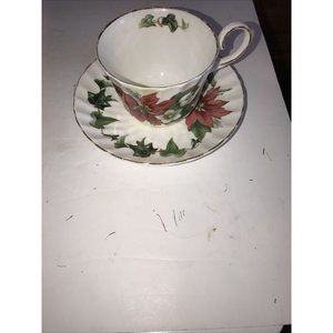 Vintage Royal Patrician Staffordshine,England Teacup saucer Red Roses